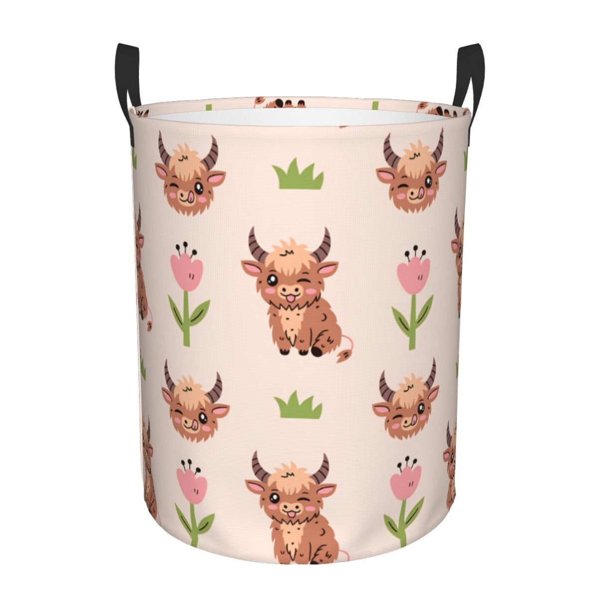 Baby Nursery Laundry Basket - 귀여운 아기 하이랜드 소 세탁 바구니,