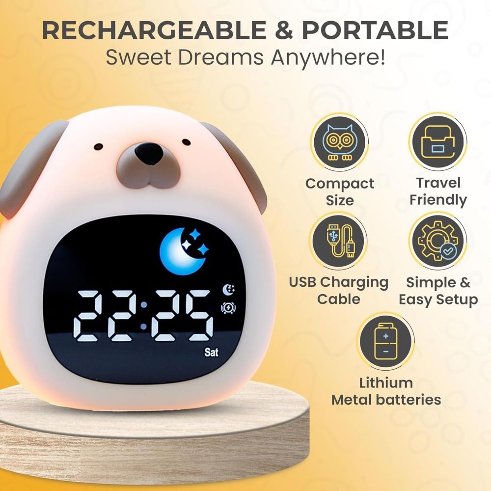 Sound Sleep Trainer Clock - 새로운 밝은 알람 시계 강아지 디자인
