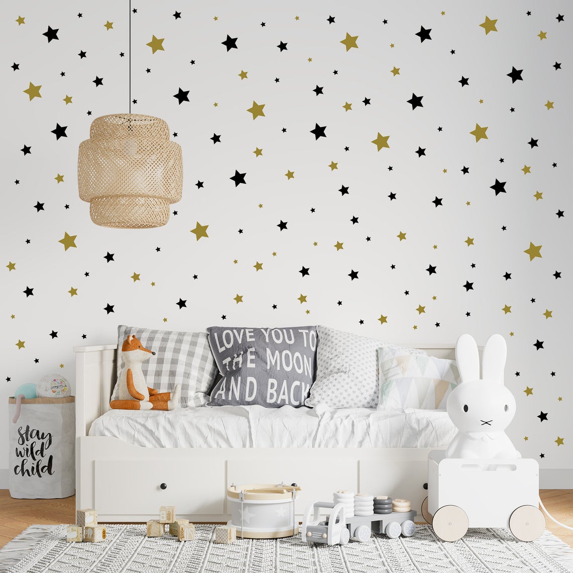 Baby Nursery Design - 만화 별 벽 스티커 아기 보육원