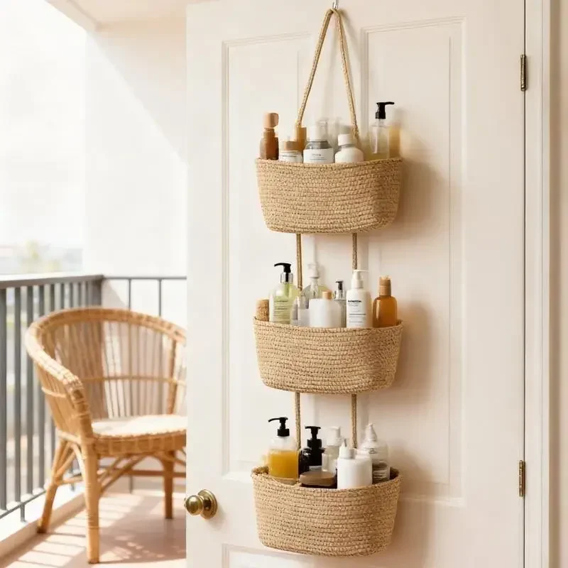 Baby Nursery Laundry Basket - 3단 직조 면 소재 걸이형 수납
