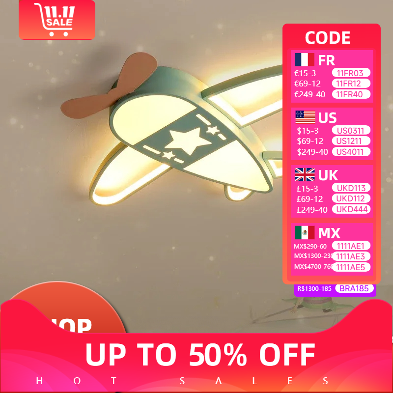 Baby Nursery Light Fixture - 현대 비행기 LED 조명, 어린이 만화