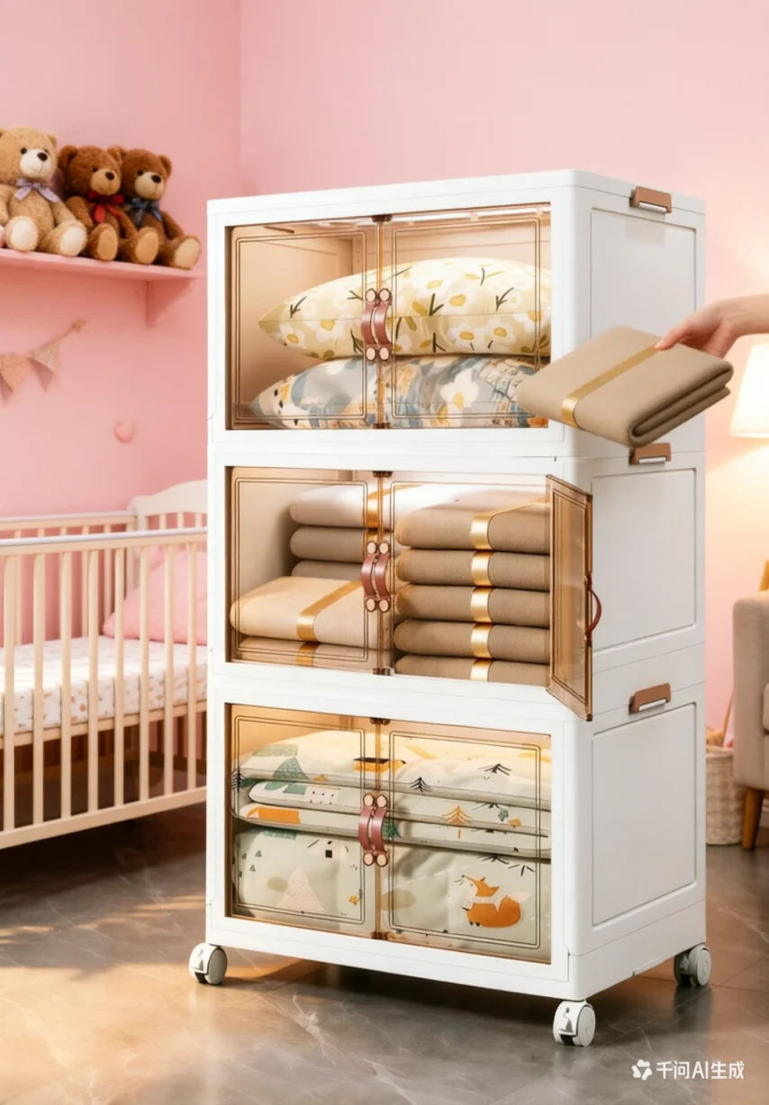 Baby Nursery Unit - 초슬림 7cm 접이식 수납함 PP 플라스틱