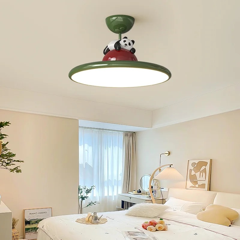 Baby Nursery Light Fixture - 어린이 방을위한 만화 크림 스타일 팬더