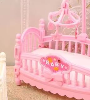 Baby Nursery Bed - 1:12 인형 집 미니어처 미니 아기