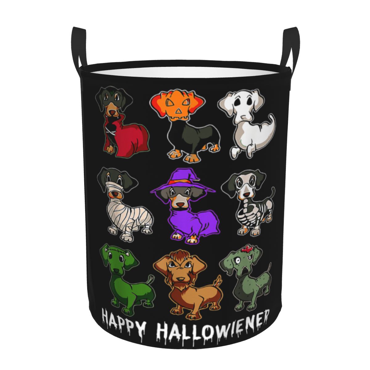 Baby Nursery Laundry Basket - 해피 할로윈 재미있는 닥스훈트 할로윈 세탁