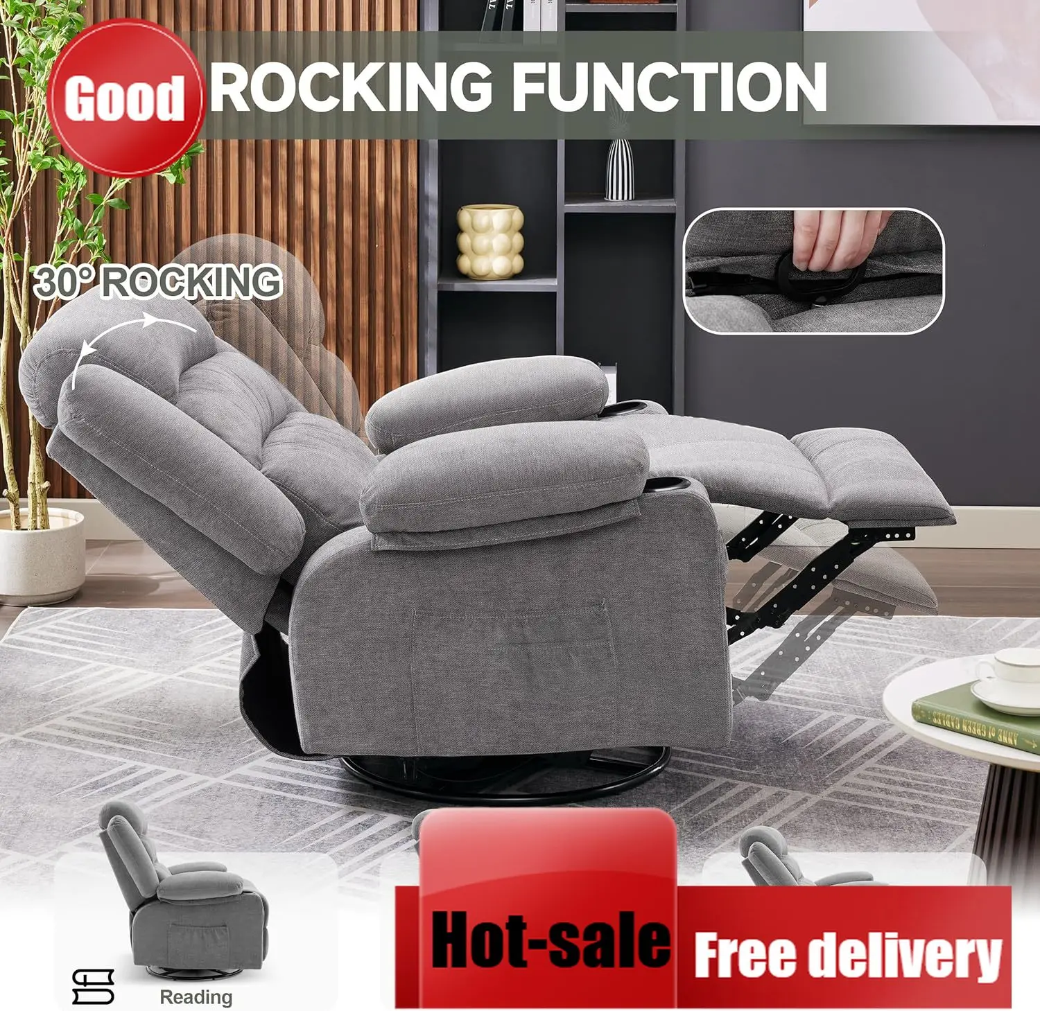 Rocking Chair Nursery - 360도 회전 흔들의자 마사지 열선 내장