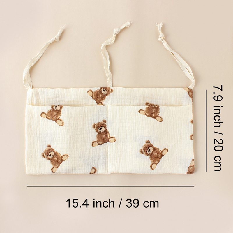 머슬린 아기 침대 정리함, 면 소재 침대 옆 수납 가방 - Baby Nursery Organiser 리뷰 및 가격