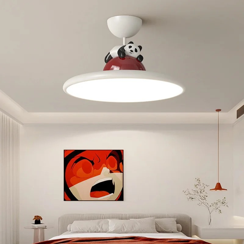 어린이 방을위한 만화 크림 스타일 팬더 LED 천장 조 - Baby Nursery Light Fixture 리뷰 및 가격