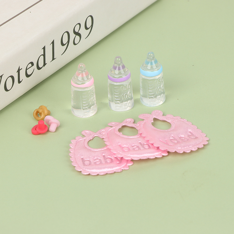 1:12 인형 집 미니어처 젖병 젖꼭지 턱받이 세트,  - Baby Nursery Kit 리뷰 및 가격