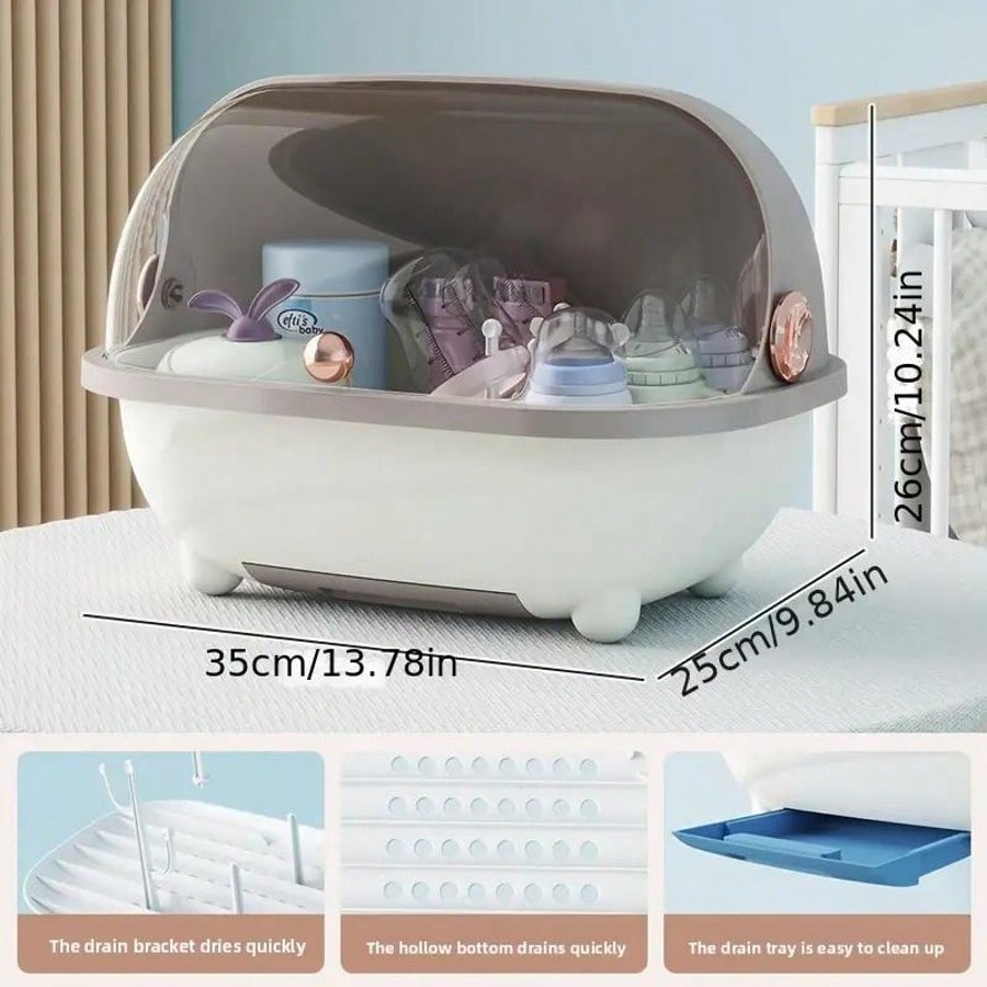 아기 젖병 건조대 수납함 모던 투명 플립 뚜껑 플라스틱 - Baby Nursery Unit 리뷰 및 가격