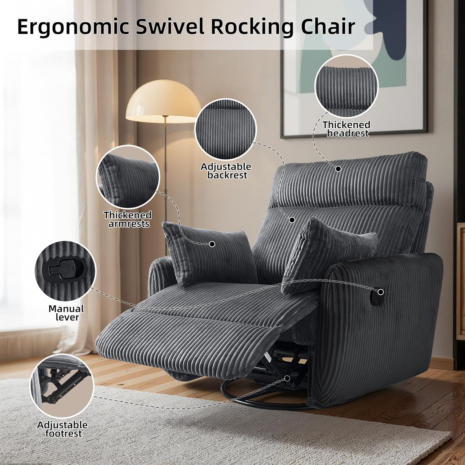 # 회전식 유아용 글라이더 리클라이너 의자 (2개의 베 - Rocking Chair Nursery 리뷰 및 가격
