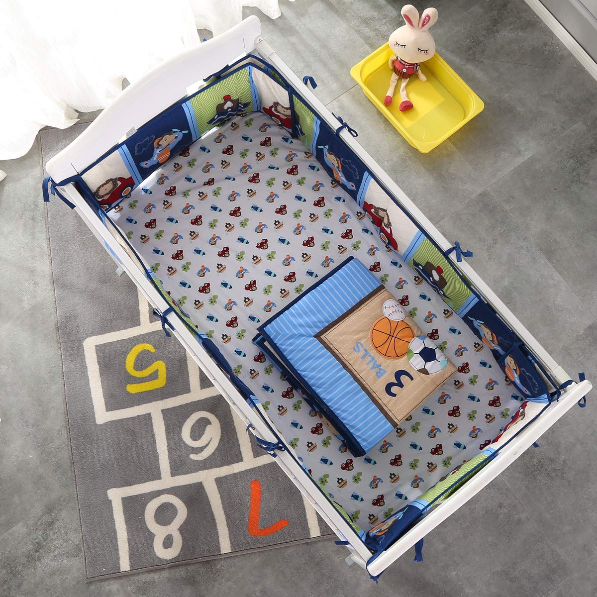 유아용 침대 침구 세트, 통기성 유아 보육실, 4 범퍼 - Baby Nursery Bedding 리뷰 및 가격