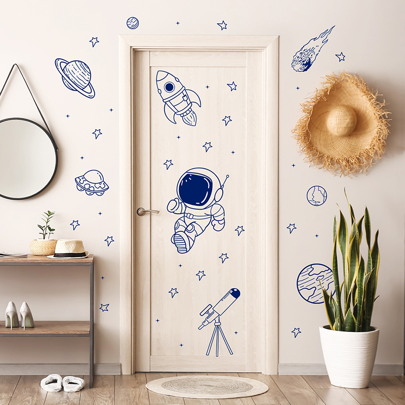 만화 우주 우주비행사 행성 로켓 벽 스티커 어린이 방  - Baby Nursery Design 리뷰 및 가격