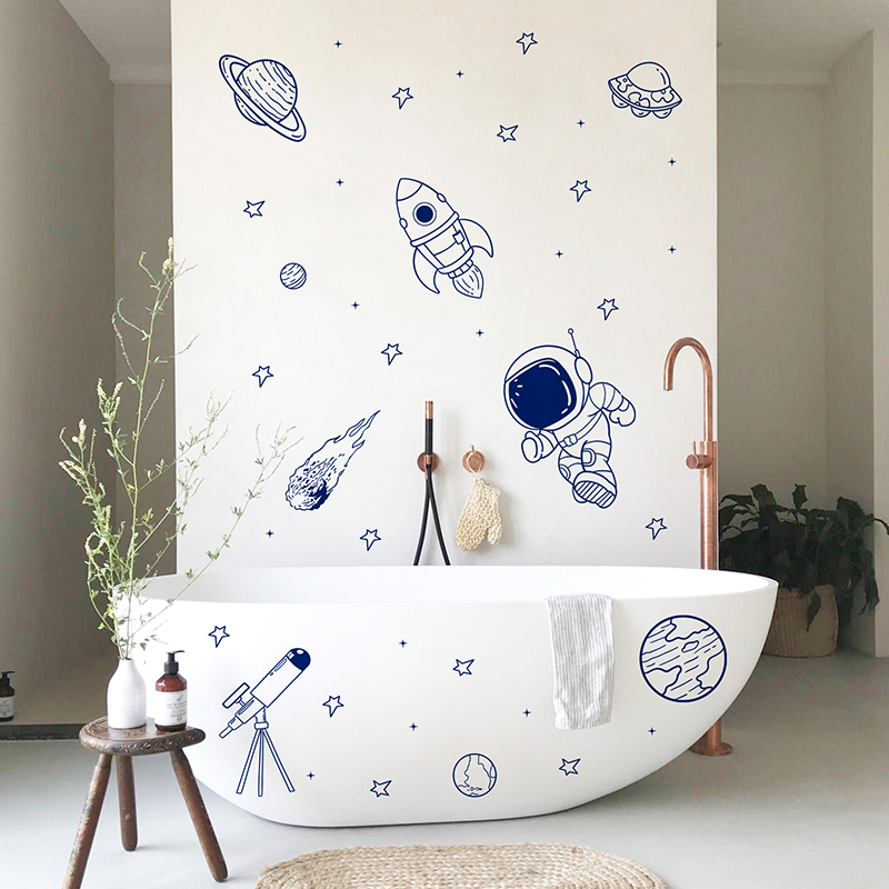 만화 우주 우주비행사 행성 로켓 벽 스티커 어린이 방  - Baby Nursery Design 리뷰 및 가격