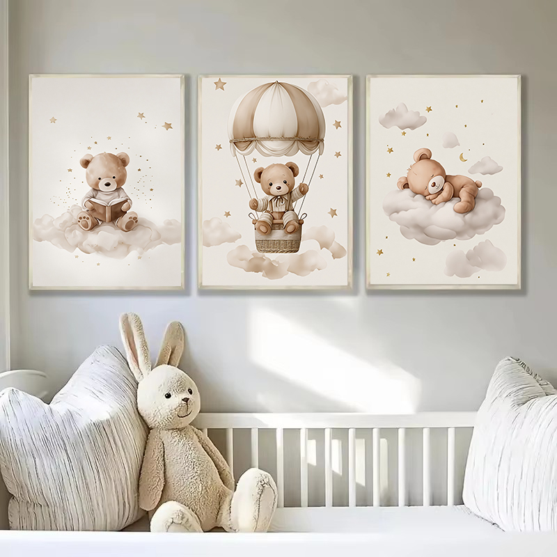 보헤미안 테디베어 동물 맞춤 아기 이름 유아방 캔버스  - Baby Nursery Design 리뷰 및 가격